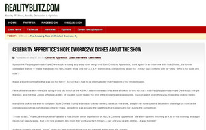 RealityBlitz.com &#187;  Celebrity Apprentice's Hope Dworaczyk Dishes  ...