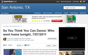 So You Think You Can Dance: Who went home tonight, 7/07/2011