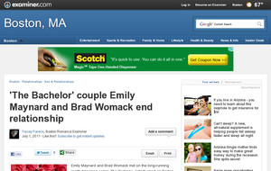 'The Bachelor' couple Emily Maynard and Brad Womack end relationship