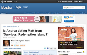 Is Andrea dating Matt from 'Survivor: Redemption Island?'