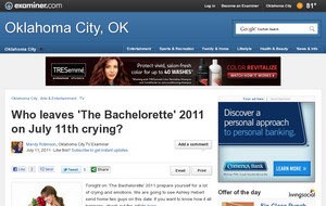 Who leaves 'The Bachelorette' 2011 on July 11th crying?