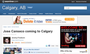 Jose Canseco coming to Calgary